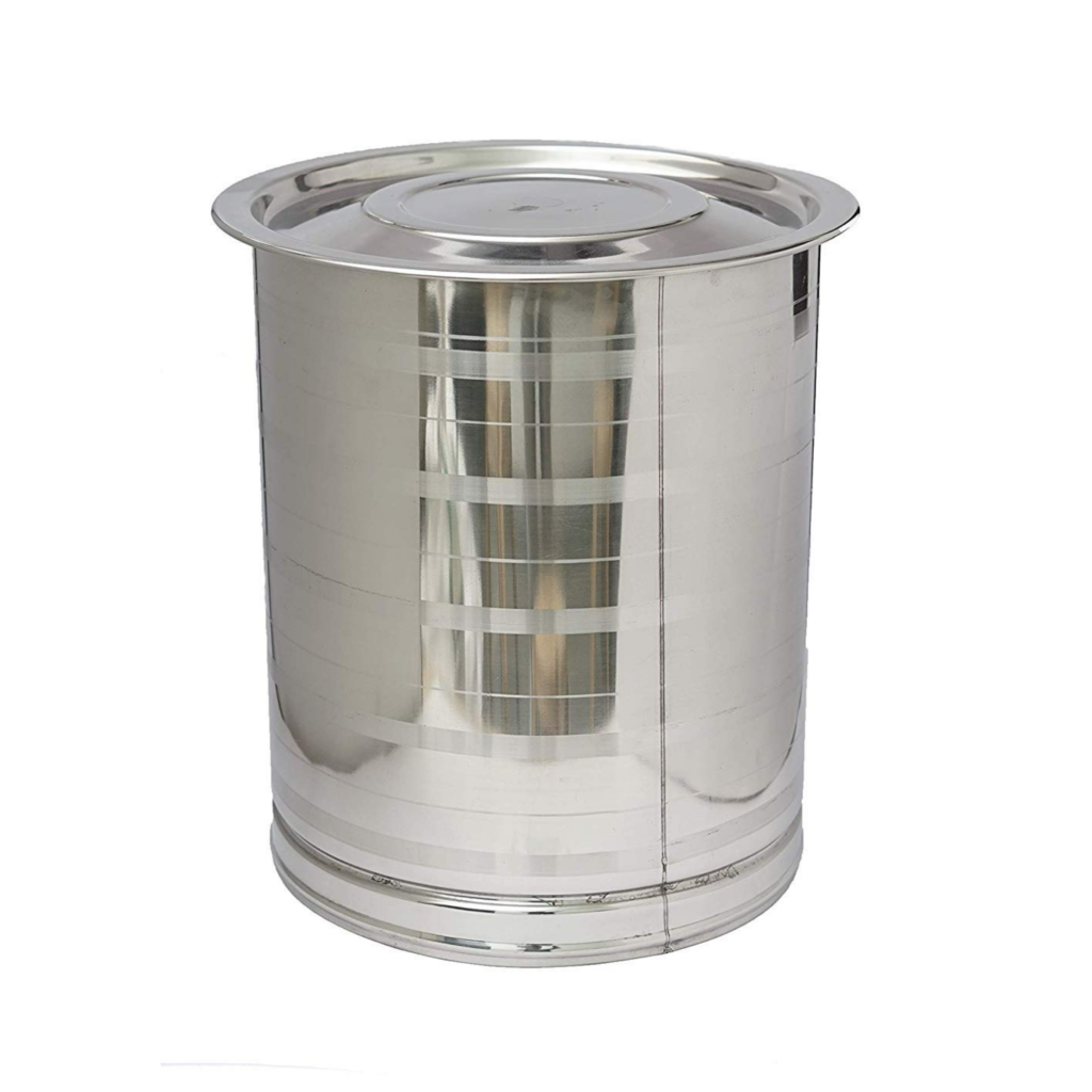 20 litre stainless steel oil sedimentation vessel with cap, Devi Industries