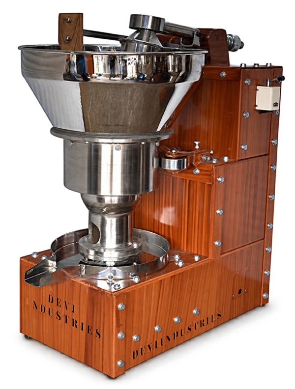 Stainless steel wooden cold press oil extraction machine manufactured by Devi Industries